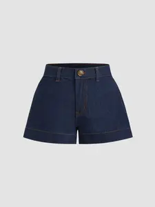 Cider [3 colors, size 00-26] Denim Mid Rise Micro Shorts