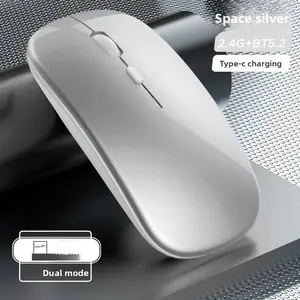 WiFi Bluetooth-compatible Dual Mode Rechargeable Wireless Mouse, Ergonomic USB Mouse with Backlit RGB, Silent Pause, Suitable for Laptop iPad PC Office Learning, Computer Peripherals