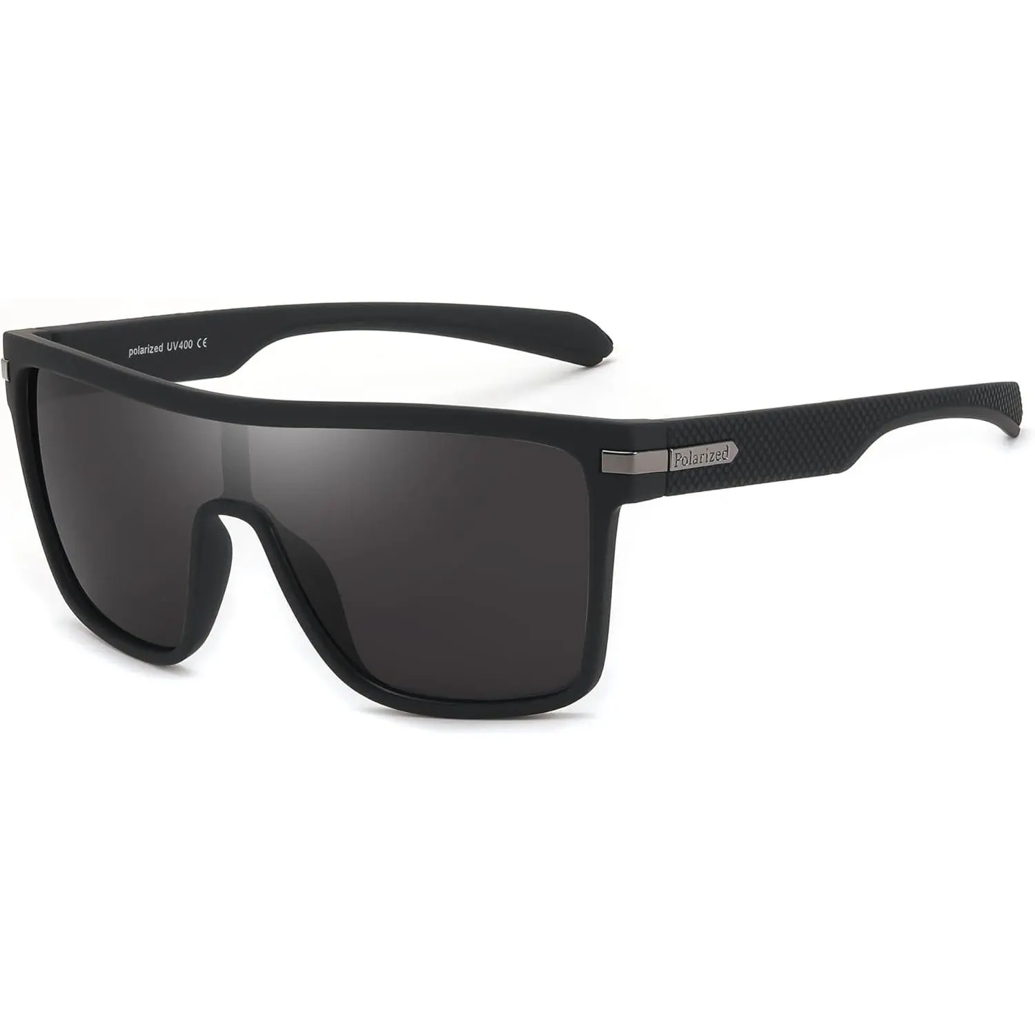 EyeconicFinds Flat Top TR90 Polarized Sports Sunglasses Trendy Oversized Square Shades Women Men UV400 B0104