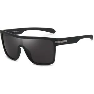EyeconicFinds Flat Top TR90 Polarized Sports Sunglasses Trendy Oversized Square Shades Women Men UV400 B0104