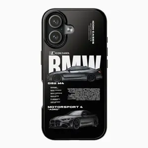 BMW G82 M4 Motorsport Black Edition iPhone Case, Performance Racing Car Graphic Protective Cover for iPhone 17 to 8 Plus