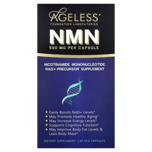 Ageless Foundation Laboratories NMN, 500 mg, 90 Veg Capsules