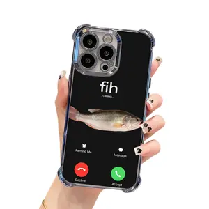 Fih Calling phone case For iPhone 16 15 14 Pro Max 13 12 11 XR XS Plus Four-corner pad mobile phone protective case #IPYU1