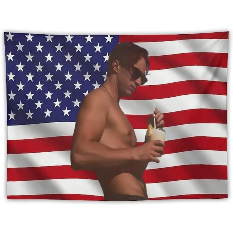 Fun Drew Star Starkey Flag Tapestry Dormitory Bedroom Background Rafe Star Cameron Flag Tapestry Decor boy room decor Decorative