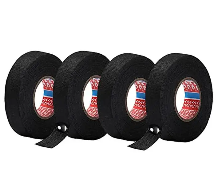 4 Rolls Wire Loom Harness Tape,High Temp Wiring Loom Harness Self-Adhesive Felt Cloth Tape for Automotive Electrical Wrap Protection Noise Damping  Fixed  7.559 in 19mm15m