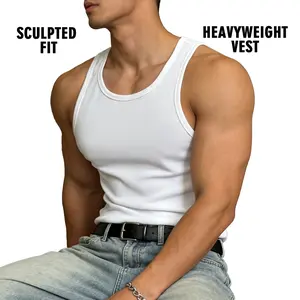 Men’s  Ribbed Muscle Tank Tops – Body-Hugging Slim Fit Gym Shirts, Sculpted Physique Athletic Tanks for Workout, Training & Sexy Streetwear Looks