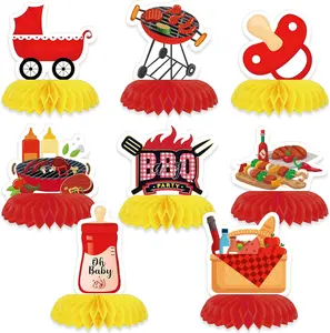 8-Piece Spring Wildflower Honeycomb Decor Set - 3D Floral Centerpieces for BBQ, Baby Shower & Birthday Picnic Party Supplies -- men's gifts christmas
