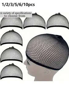 Black Wig Cap, Breathable Mesh Wig Net, Unisex Mesh Wig Cap, Wig Hair Net, Black Non-Slip Breathable Stretch Nylon Wig Cap Set, Long Wig Cap, Stretchable High Elastic Durable Hair Net, Wig Care Set, Wig Accessories