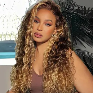 [ LIVE SUPER DEAL ]Canaryfly Ombre 13x6 HD Lace Front Wig Curly Human Hair Wigs Transparent Lace T1B4/27 Colored  Deep Wave Frontal Wigs For Black Women Curly Wigs BeachDay Summeroutfits
