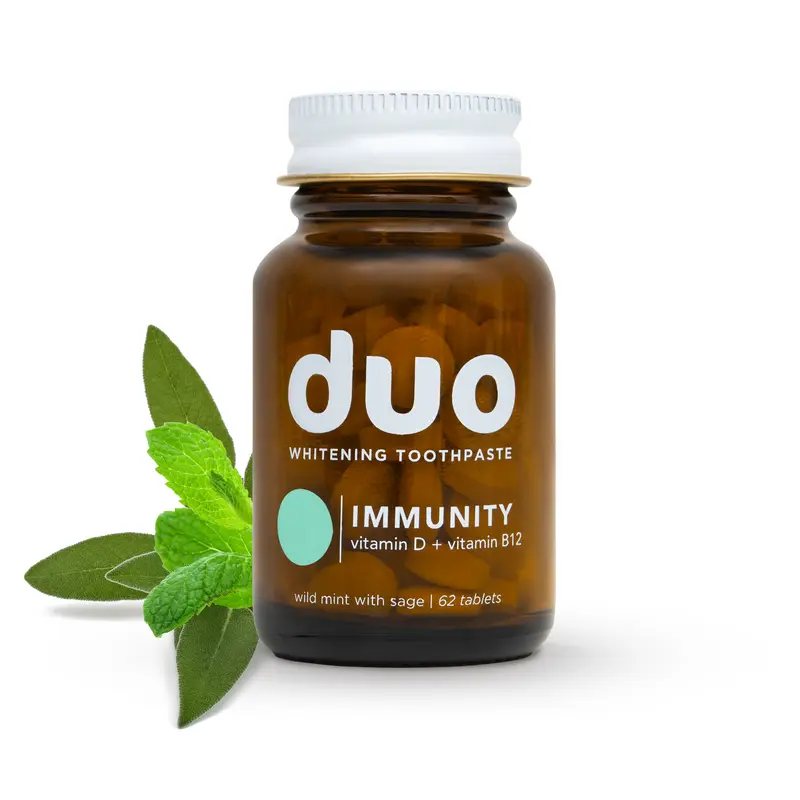 Duo, Whitening Toothpaste Tablets, nHa Remineralization, Vitamin-Infused, Travel-Friendly Oral Foam - Choose Your Pack