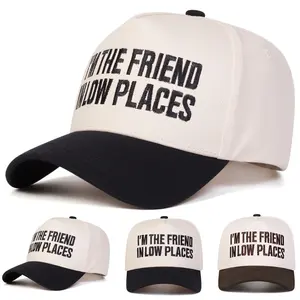 Unisex Letter Embroidered Two Tone Five-panel Baseball Cap Outdoor Adjustable Sunscreen Leisure Hat Spring Autumn Travel Tourism Beach Vacation