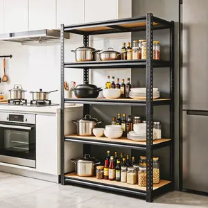ZEUKMXOO Garage Shelving Storage Shelves 5 Tier Metal Storage Shelving Unit Adjustable Garage Shelf Storage for Craft Warehouse Pantry Basement Kitchen Cabinet Organizers Organiser Racks