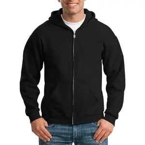 Men's Black Casual Hooded Jacket