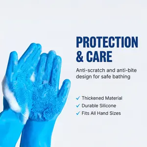 Silicone Pet Bath Glove Brush | Anti-Scratch For Dogs/Cats (Deep Clean & Massage Tool)