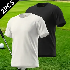 Men’s Summer Solid Color T-Shirt – Set-In Sleeve Regular Shoulder Tee, 100% Cotton Crewneck Short Sleeve, Breathable Classic Fit Top