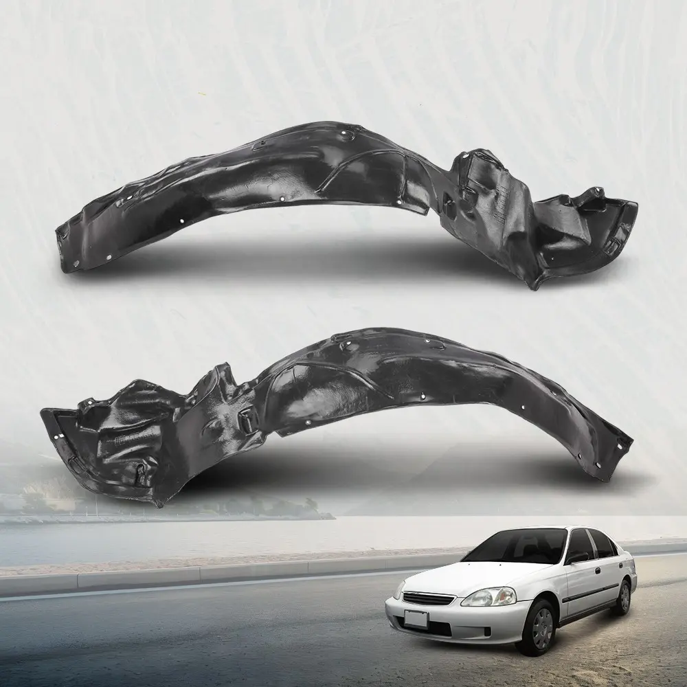 MOTOR GPLUS 2 Fender Liners Front Fender Liner Inner Splash Shield (PE Plastic Left/Right Set, Part 74101s04010 HO1249103) for 1996-2000 Honda Civic, Direct Install, Absorbs and Disperses Impact, Reliable Performance, Enhanced Experience, Keeps Inner Whee