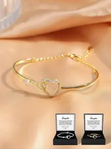 To My Daughter Eternal Connections Bracelet Infinity Heart Design High Quality Bangle Commemorative Celebration