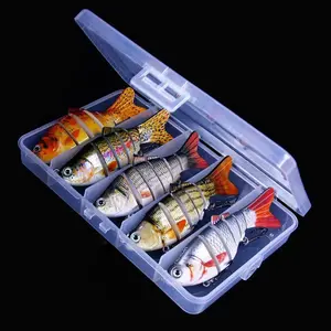 5 Pieces Fishing Lures Set Multi Jointed Swim Crank Fishing Lure 3.9in,Bionic Hard Fishing Bait Suitable for Fresh Water and Saltwater,Slow Sinking Lifelike Swimbait,Outdoor Fishing Equipment for Perfect for Beginners Accessories Kit Complete Gliding