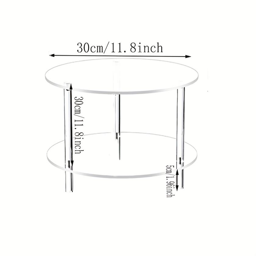【2Pack 】ADISEN Modern Acrylic Detachable Bedroom Assembly,Modern Clear Acrylic Round Side Table,2 Tier Detachable End Table,13" Wide Drink Table for Small Spaces,Acrylic Coffee Table for Living Room, Bedroom,Study Room Round,Easy Assembly,Clear