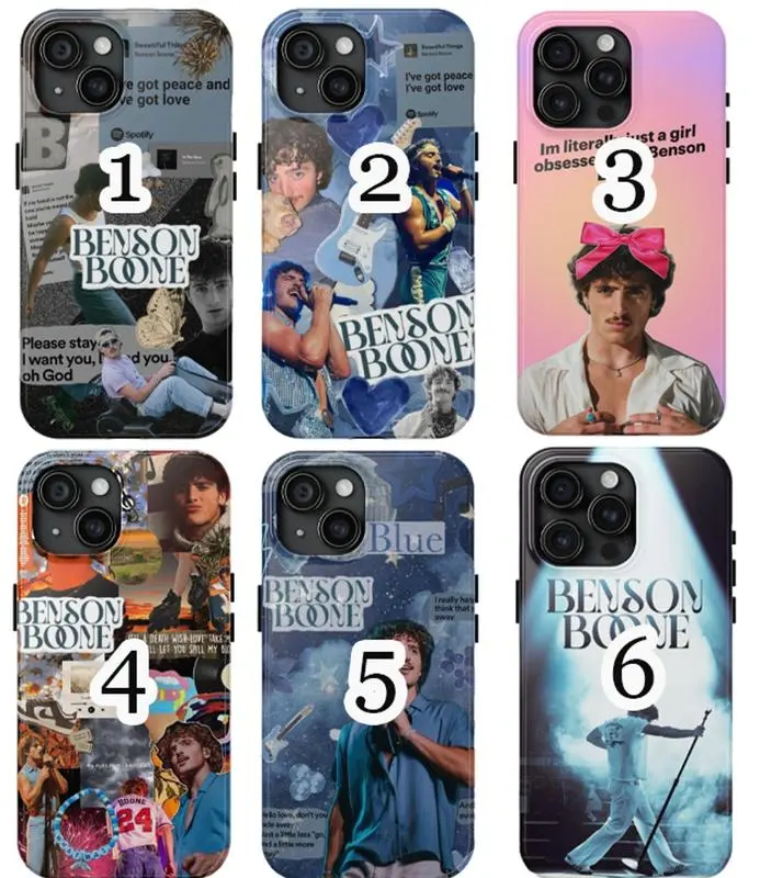 6 Styles American Heart case, Benson Boone 2025 Phone Case, Phone Case for iPhone