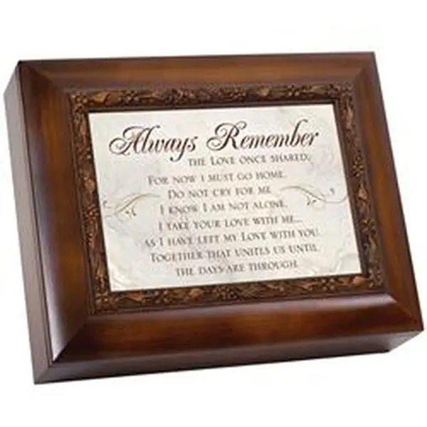 Dicksons UN3 Walnut Wood Bereavement Forever Urn - Artwork-Adorned, Photo-Ready, Gold Foiling Embossed Commemorative Memorial with 5" x 7" Opening for Honoring Shared Love, 3 Lbs, Hold 90 Cubic Inches Ashes