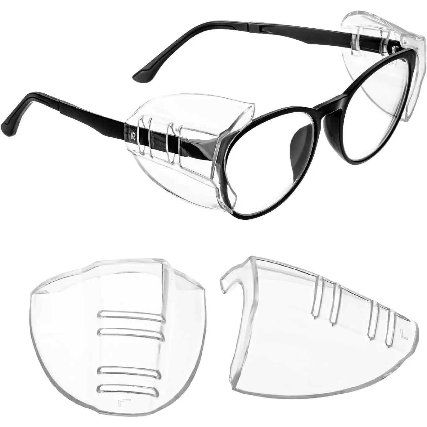 Universal PPE Equipment Safety Glasses with Side Shields, Vents, Comfortable Design, Flexible Plastic & Easy Installation (2/4/6/10 Pcs, 2 Pieces Option Available)