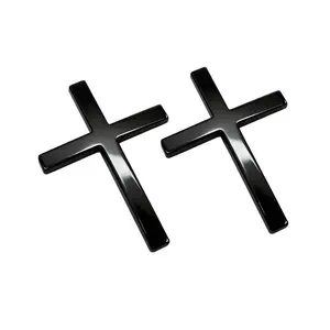 Chrome Finish Christian Cross Decal - Zinc Alloy Faith-Inspired Car Sticker | Easy to Apply, Durable & Universal Fit for Cars, Motorcycles & SUVs (2.6" x 1.85") Vehicle Exterior Decor