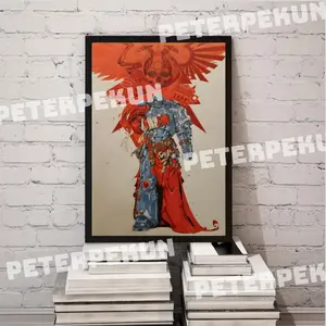 Warhammer 40K Space Marine Poster [No Framed], Grimdark Sci-Fi Wall Art, Gaming Room Decor, Warhammer Fan Art Print