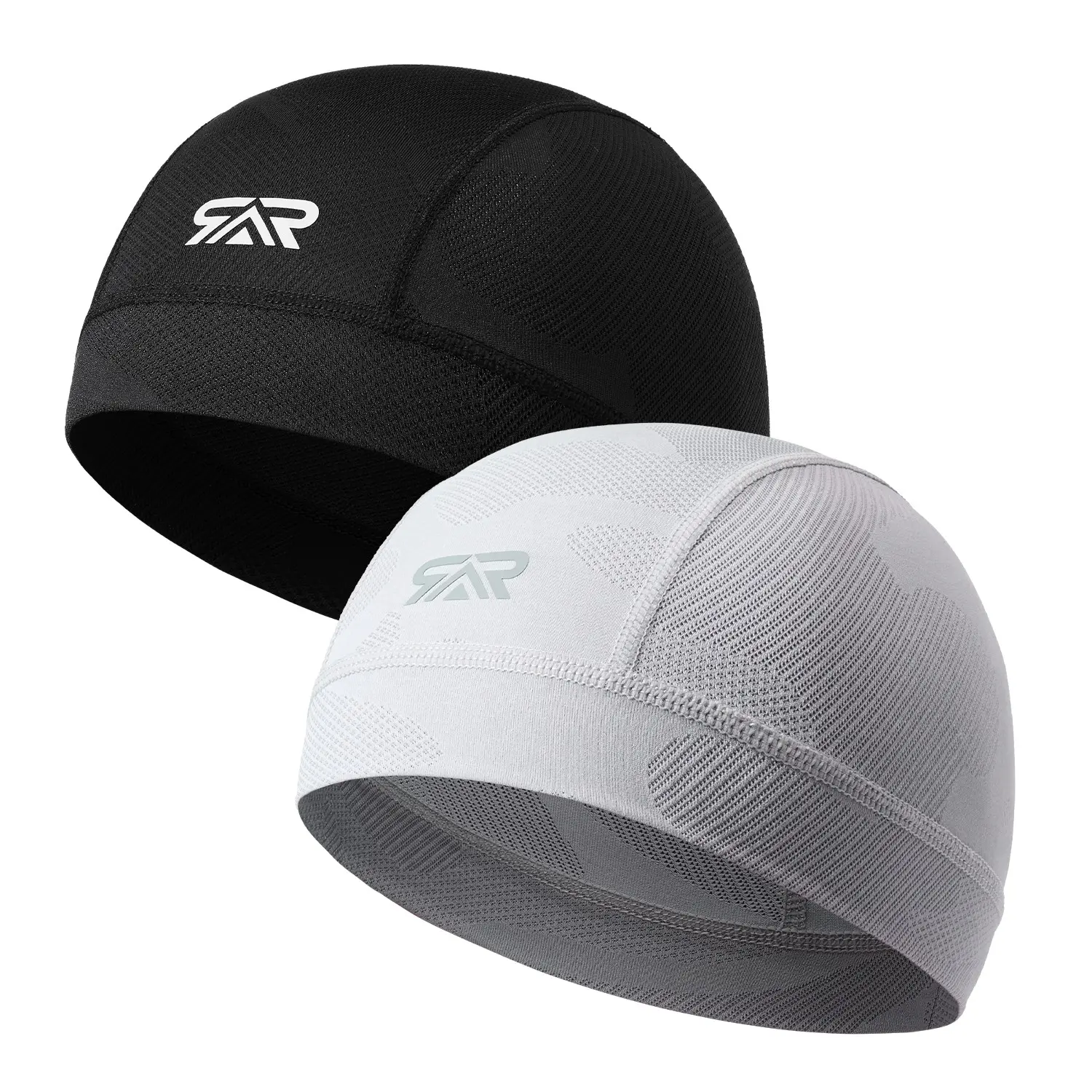 Shinemeoth Breathable Mesh Cycling Cap 2 Pack, Biker Cap, Colorfast Ion Headliner Hat, Sports Outdoor Hats, Sweat Absorbent Anti-Slip Sports Workout Hat Skull Cap, Yoga Ventilated Hat, Cycling Lightweight Hat, Gym Hat