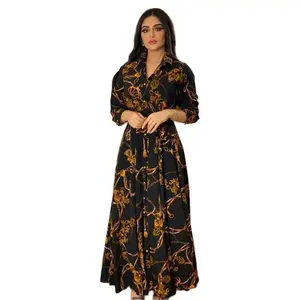 Muslim Abaya Dress Women Ramadan Print Shirt Dresses Autumn Fitted Long Sleeve Turkish Islamic Indian Moroccan Kaftan Arab 2025