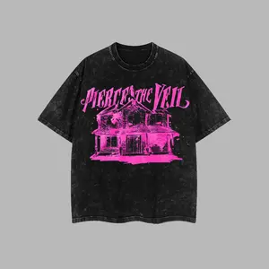 [$$$MANLIFE] Pierce The Veil Pink Collide With The Sky Retro Unisex Washed T-Shirt – Pierce The Veil I Can't Hear You World Tour 2026 100% Heavyweight Cotton, Classic Post Hardcore Cotton Tee, Post Hardcore l Rock Band Shirt, Gift for Rock Fans