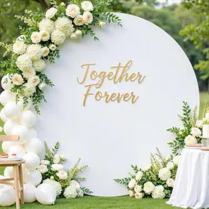 1Pcs Elastic Round Backdrop Cover for Arch Stand, 6/6.6/7.2 FT Circle Background for Wedding, Birthday & Party Decor, Bridal Shower Photography (Cover Only)