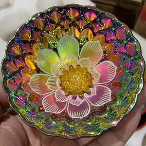 Handmade Colorful Luminous Lotus Pattern Teacup with Jianzhan Tea Cup