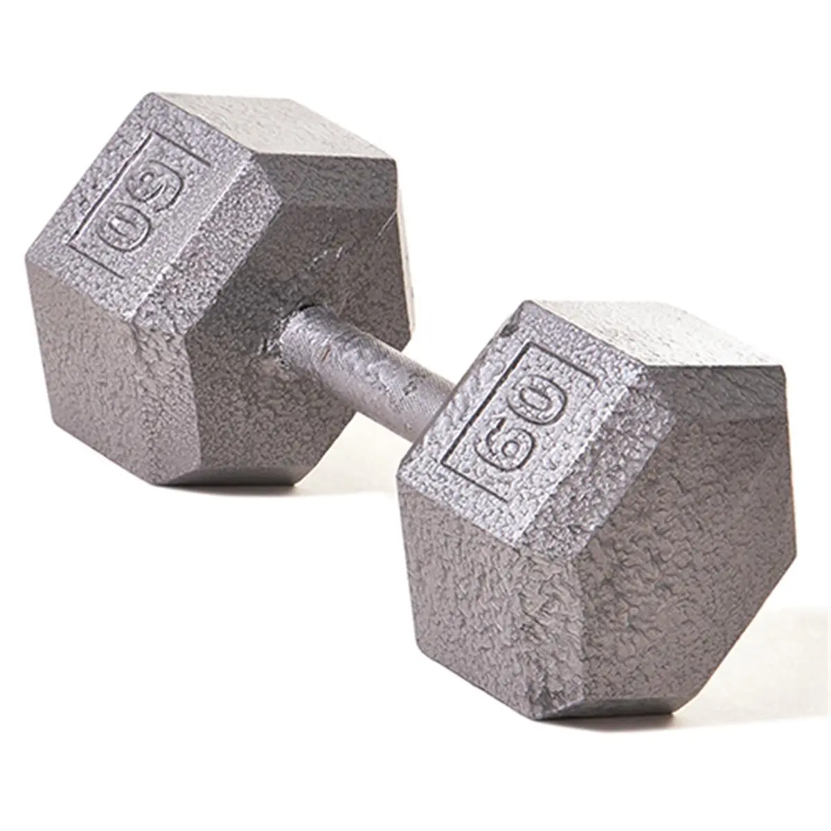 CHAMPION 60 lb Single Hex Dumbbell - Ergonomic Steel Weight with Knurled Straight Handle for Gym, Strength Training, Gym Accessories, Gym Equipment