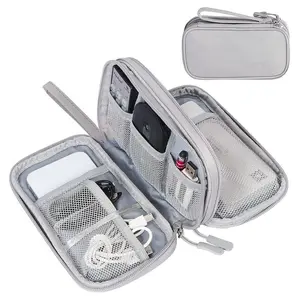 Portable Multi-grids Storage Bag, 1 Set Waterproof Travel Cable Storage Bag, Compact Cable Organizer for Home Office Travel Summer Vacation, Travel Accessories