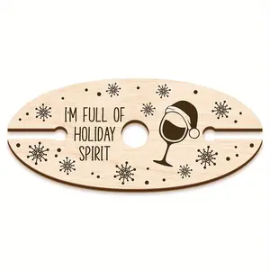 1pc Christmas Themed Wooden Wine Glass Holder, Used To Hold Wine Glasses During Picnics or Outdoor Activities, A Christmas Gift, A Good Choice for Wine Lovers