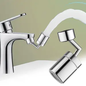 Swivel Sink Faucet Aerator Extension, Big Angle Dual-function 2-flow Sprayer Faucet Head, Sink Sprayer Attachment for Face Washing, Gargle and Eyewash Station