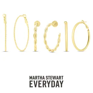Martha Stewart Gold Twisted Hoop Earrings Set of 3