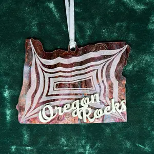 Oregon Rocks Thunderegg Layered Acrylic Christmas Tree Ornament