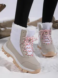 Women's Colorblock Lace Up Hiking Shoes, Casual Outdoor Sports Shoes for Fall & Winter, Female All-match Round Toe Hiking Shoes for Daily Wear, Outdoor Hiking Boots