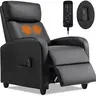 Sweetcrispy Sturdy Soft Massaging Recliner Sofa Chair with Footrest, Remote - Padded Seat & Backrest, Adjustable Stress Relief Indoor Furniture for Living Room, 250 to 299 lb Capacity, Assembly Required Home-Office Use