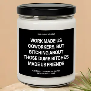 MAKEAGIFT Work Made Us Coworkers Candle, Best Friend At Work Gifts, Leaving Job Candles, Funny Sarcastic Gift, Work Friend Humor Candles