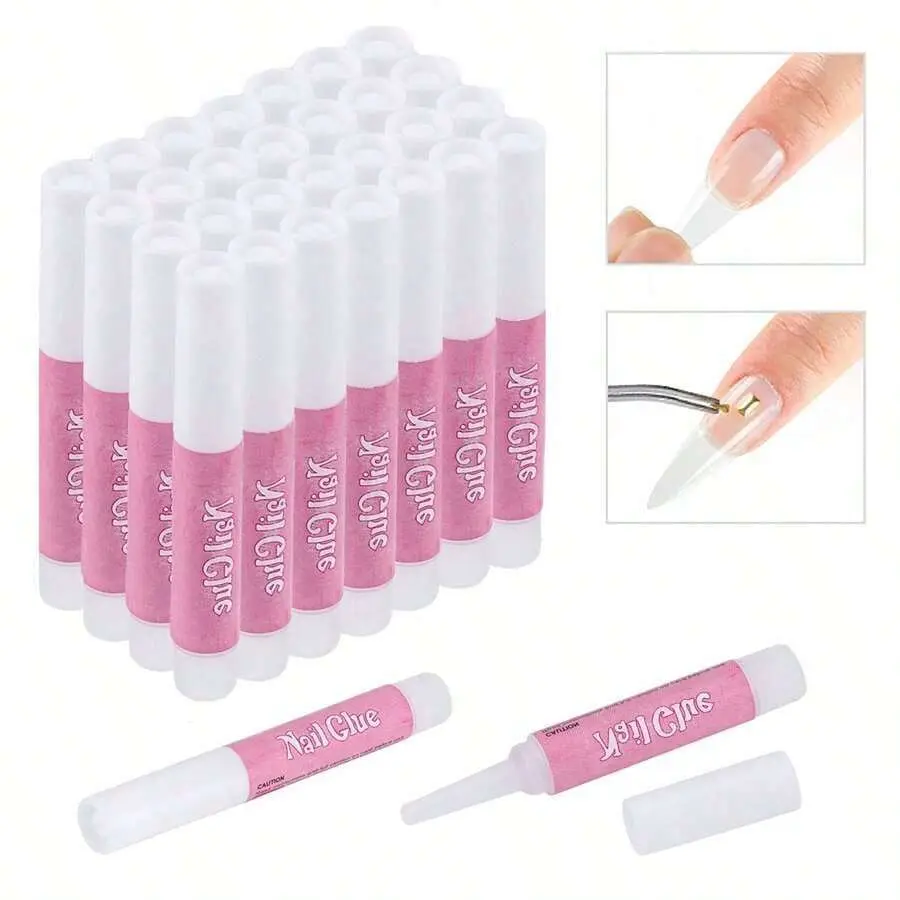 Nail Glue, Super Strong Nail Glue For Acrylic Nails Long Lasting Professional Nail Tip Glue For Press On Nails Bond For Acrylic Nails Adhesive Nail Glue For False Nail Tips 2g/0.07OZ/PCS