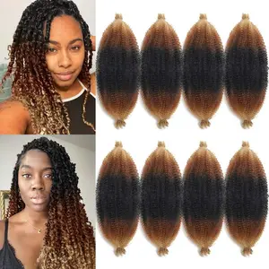 8 Packs Marley Hair Springy Afro Twist Hair 12 Inch Pre-Separated Marley Twist Braiding Hair Soft Synthetic Crochet Hair Kinky Hair for Black Women (12 Inch (Pack of 8), T1B/30/27)