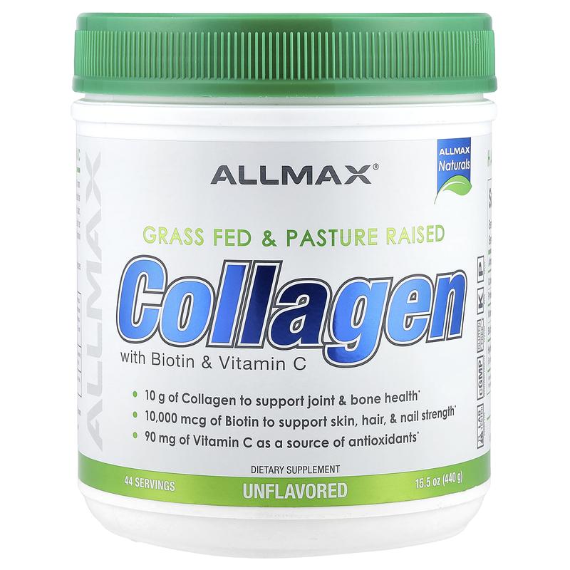 ALLMAX Collagen with Biotin &  Vitamin C, Unflavored, 15.5 oz (440 g)