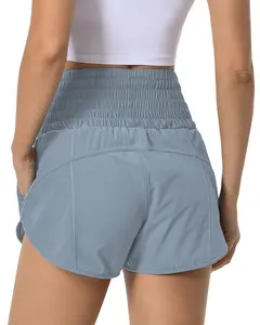 Womens High Waisted Running Shorts Pocket Quick Dry Sporty Workout Athletic Shorts Casual Summer Yoga Clothes