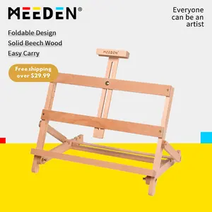MEEDEN Art Table Top Easel, H-Frame Studio Desktop Easel Adjustable Beechwood Art Painting Display Easel, Portable Wooden Easel Stand for Artist, Beginners, Holds Canvas up to 21", Gift
