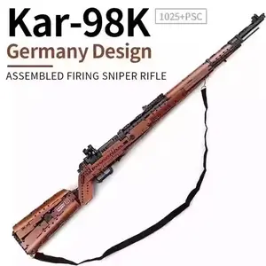 98K Military Model Adult Building Block Gun Model Toy Set, 1:1 Scale Collectible Building Bricks Kit