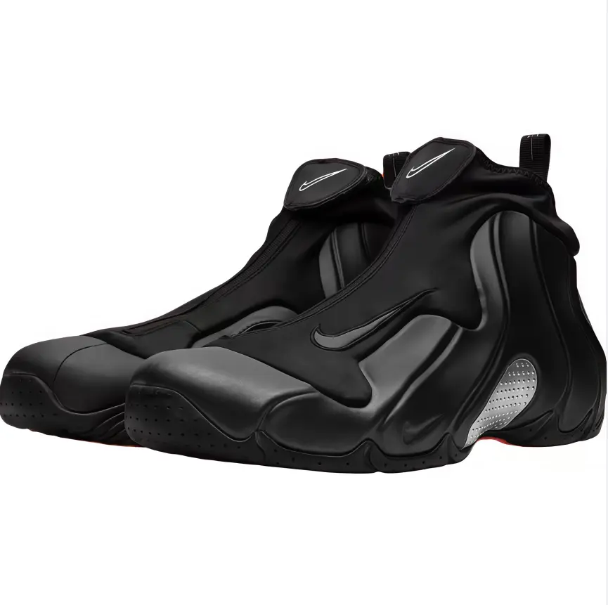 All Black Slip On High Top Basketball Sneakers, One Piece Molded Foam Upper, Stretch Sock Collar, Side Mesh Vent, Unisex Futuristic Athletic Footwear