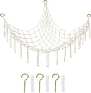 60in Stuffed Animal Storage Hammock or Net Corner - Large Toy Hammock Net for Stuffed Animals Room Decor - Cute Stuff Animal Organizer Plush Holder - Kids Nursery Essentials Wall Bedroom Home Decor